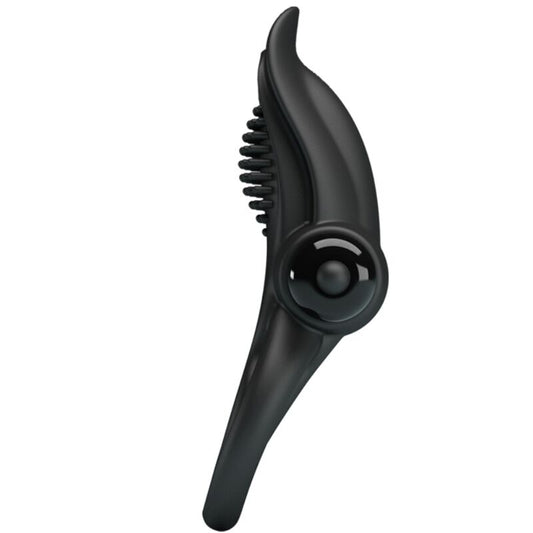 PRETTY LOVE - ANILLO VIBRADOR DOBLE + ESTIMULADOR DE CLÍTORIS 10 VIBRACIONES NEGRO