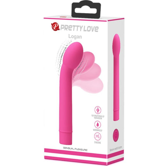 PRETTY LOVE - VIBRADOR PUNTO G LOGAN 10 VIBRACIONES ROSA
