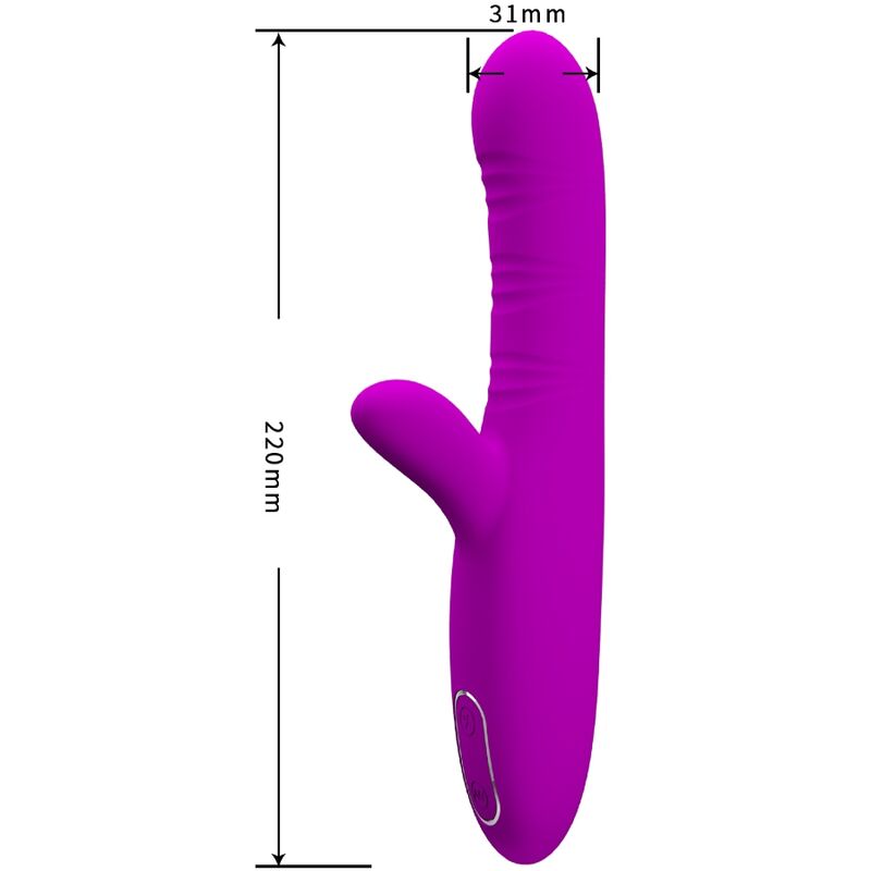 PRETTY LOVE - ANGELIQUE MULTIFUNCTION VIBRATOR + PURPLE CLITORAL STIMULATOR