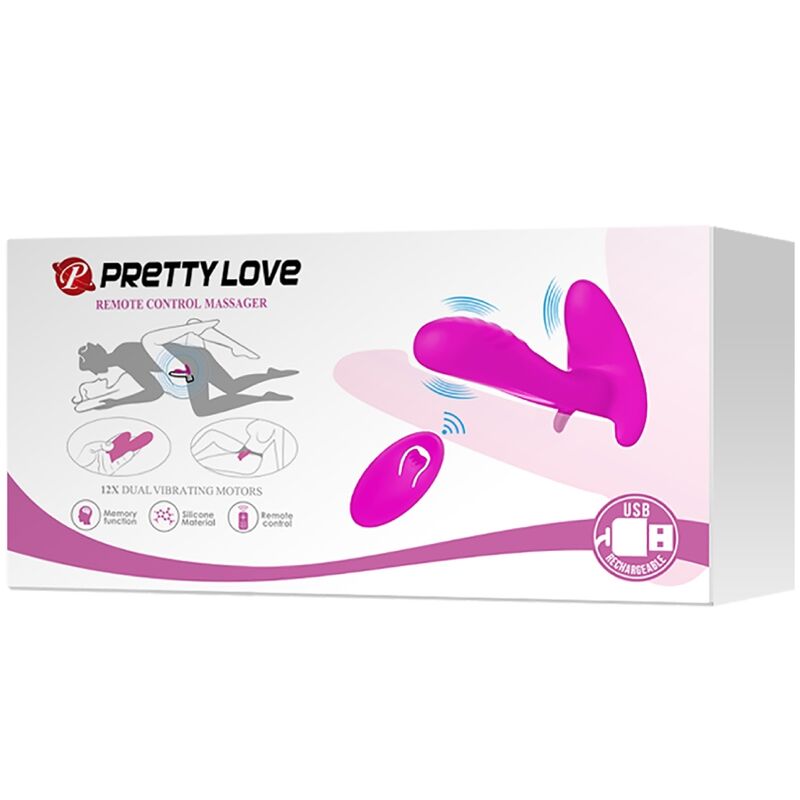 PRETTY LOVE - MASSAGER AND VIBRATOR 12 VIBRATIONS PURPLE REMOTE CONTROL