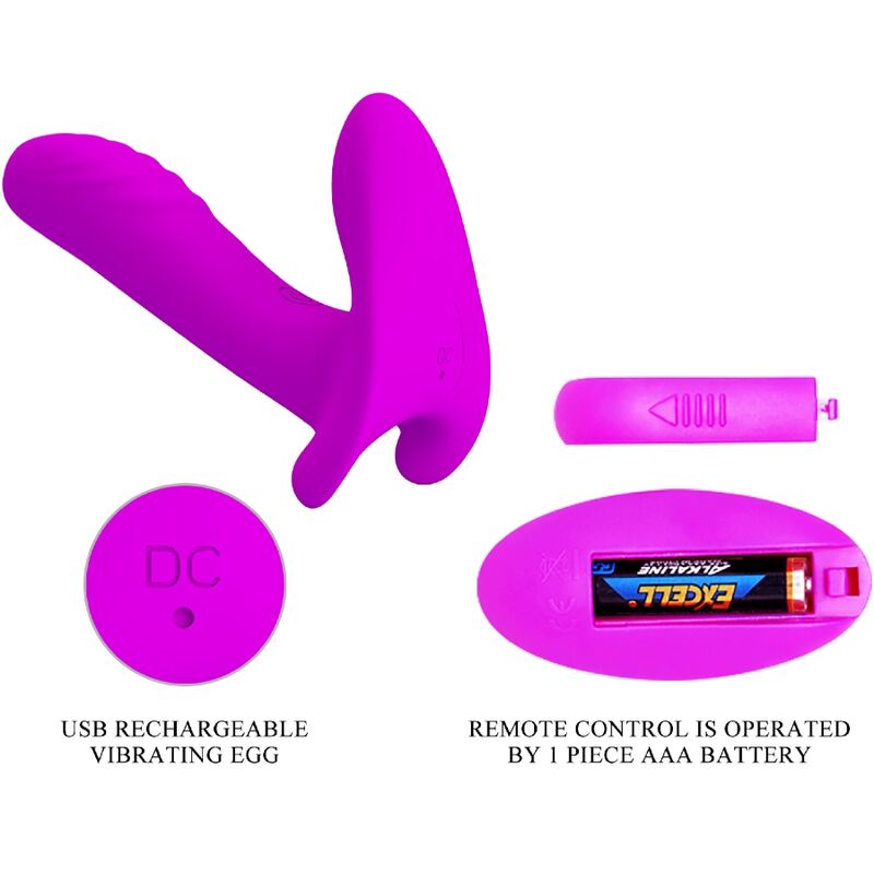 PRETTY LOVE - MASSAGER AND VIBRATOR 12 VIBRATIONS PURPLE REMOTE CONTROL