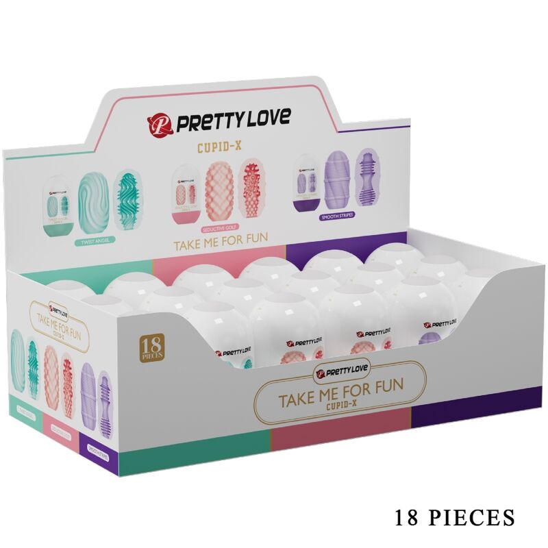 PRETTY LOVE - CUPID X 18 MASTURBADORES MASCULINOS DE DIFERENTES TEXTURAS
