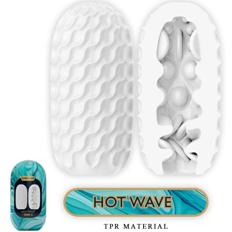 PRETTY LOVE - MASTURBADOR MASCULINO DE SILICONA BLANCA HOT WAVE