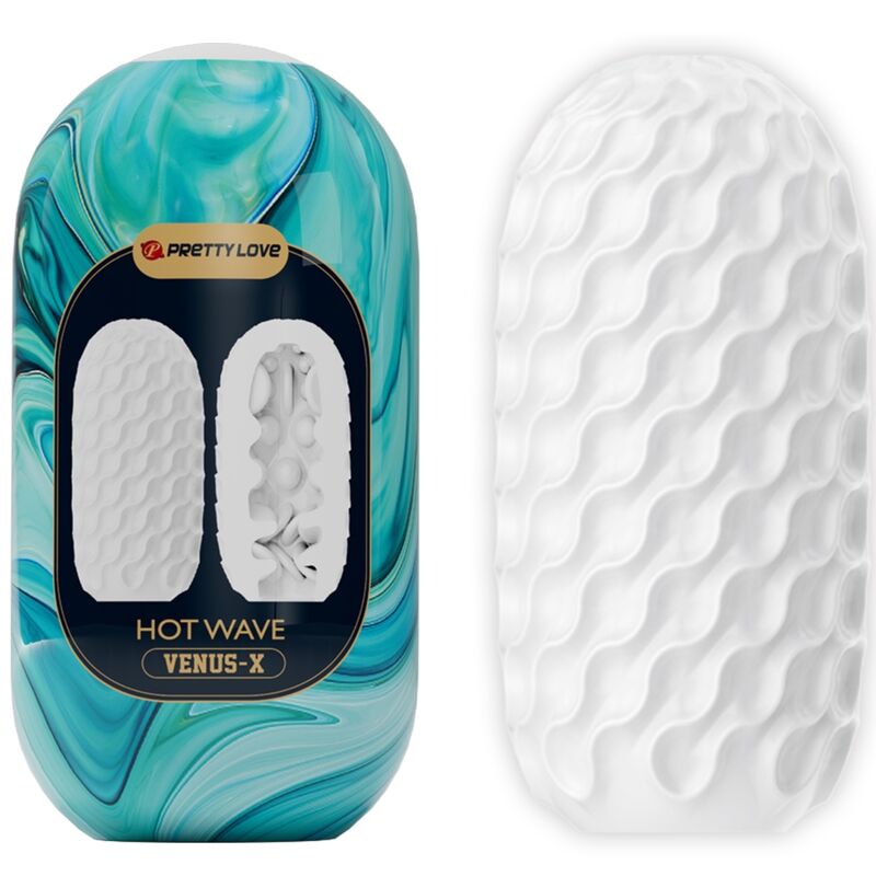 PRETTY LOVE - MASTURBADOR MASCULINO DE SILICONA BLANCA HOT WAVE