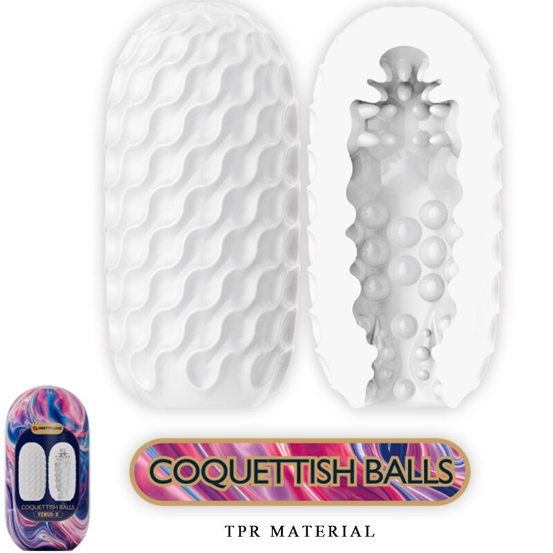 PRETTY LOVE - COQUETTISH BALLS MASTURBADOR MASCULINO DE SILICONA BLANCA