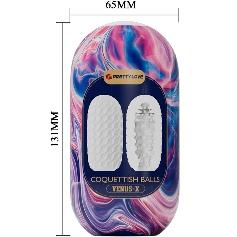 PRETTY LOVE - COQUETTISH BALLS MASTURBADOR MASCULINO DE SILICONA BLANCA