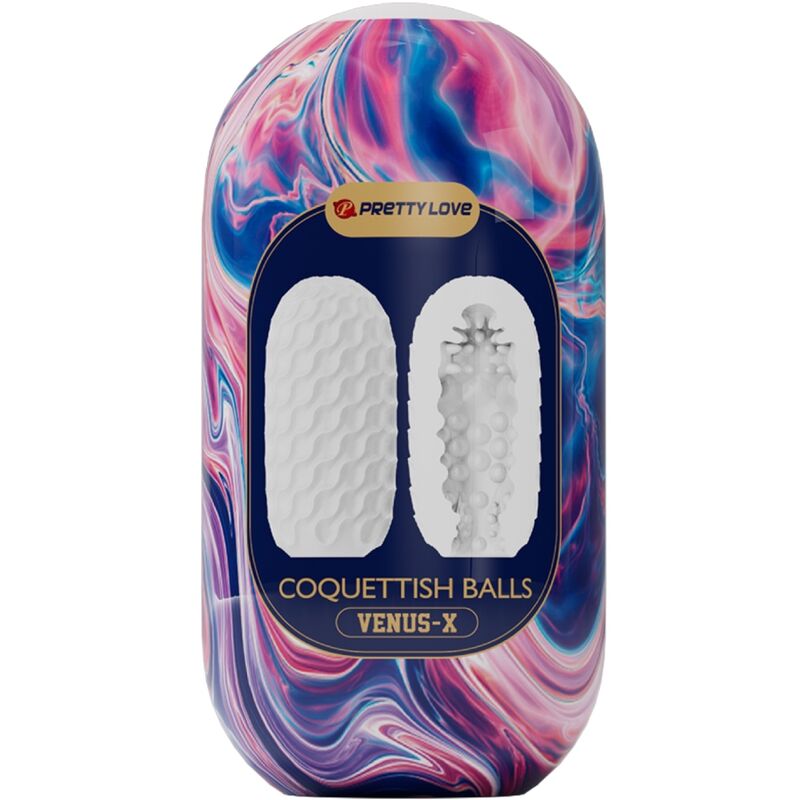PRETTY LOVE - COQUETTISH BALLS MASTURBADOR MASCULINO DE SILICONA BLANCA