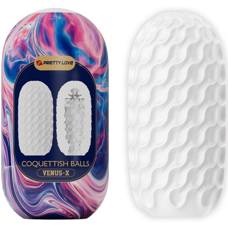 PRETTY LOVE - COQUETTISH BALLS MASTURBADOR MASCULINO DE SILICONA BLANCA