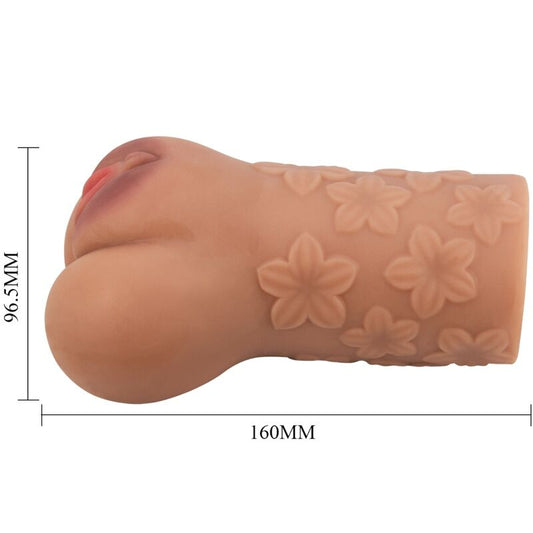 CRAZY BULL - DISEÑO DE VAGINA Y ANO ESCARLATA CON FLORES DE CARNE