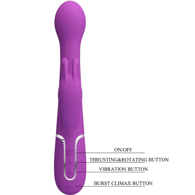 PRETTY LOVE - DEJON 3-IN-1 MULTIFUNCTIONAL RABBIT VIBRATOR PURPLE