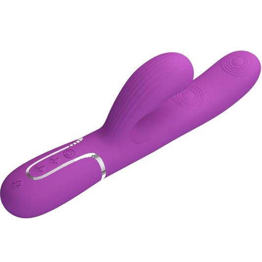 PRETTY LOVE - VIBRADOR CONEJO MORADO MULTIFUNCIONAL 3 EN 1 DE PERLITE