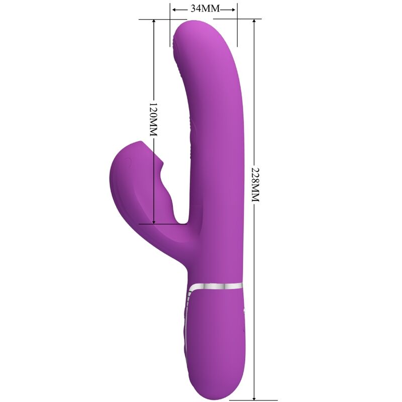 PRETTY LOVE - PERLITE 3-IN-1 MULTIFUNCTIONAL PURPLE RABBIT VIBRATOR