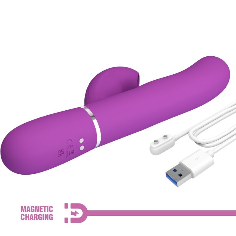 PRETTY LOVE - PERLITE 3-IN-1 MULTIFUNCTIONAL PURPLE RABBIT VIBRATOR