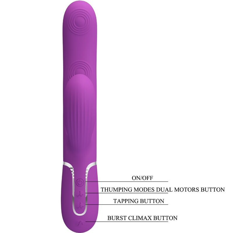 PRETTY LOVE - PERLITE 3-IN-1 MULTIFUNCTIONAL PURPLE RABBIT VIBRATOR