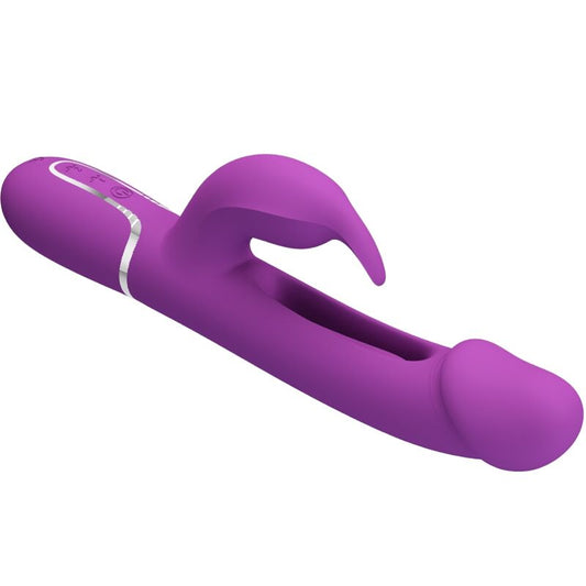 PRETTY LOVE - VIBRADOR CONEJO MULTIFUNCIONAL PÚRPURA KAMPAS 3 EN 1
