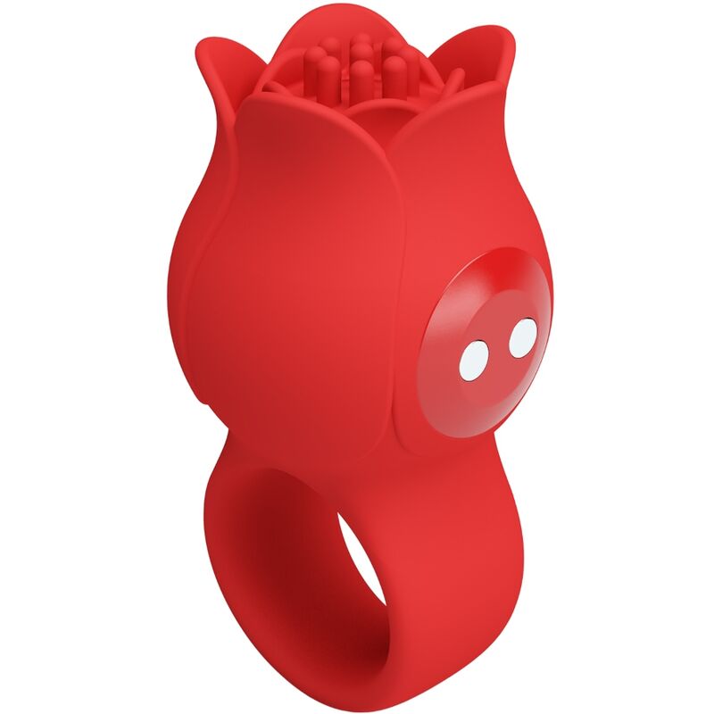 PRETTY LOVE - VIBRADOR DE DEDO JAE ROSE 10 VIBRACIONES ROJO