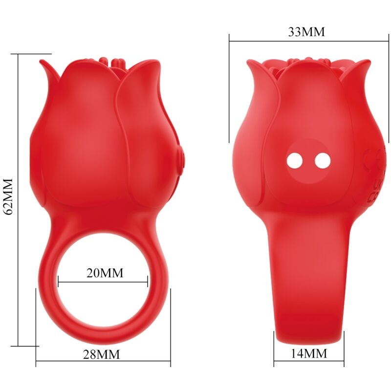 PRETTY LOVE - VIBRADOR DE DEDO JAE ROSE 10 VIBRACIONES ROJO