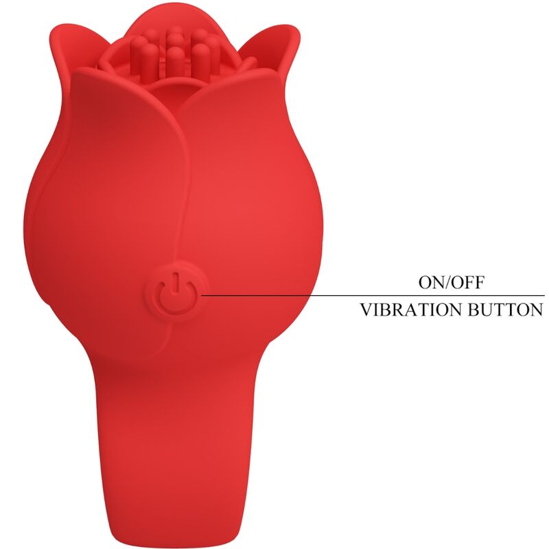 PRETTY LOVE - VIBRADOR DE DEDO JAE ROSE 10 VIBRACIONES ROJO