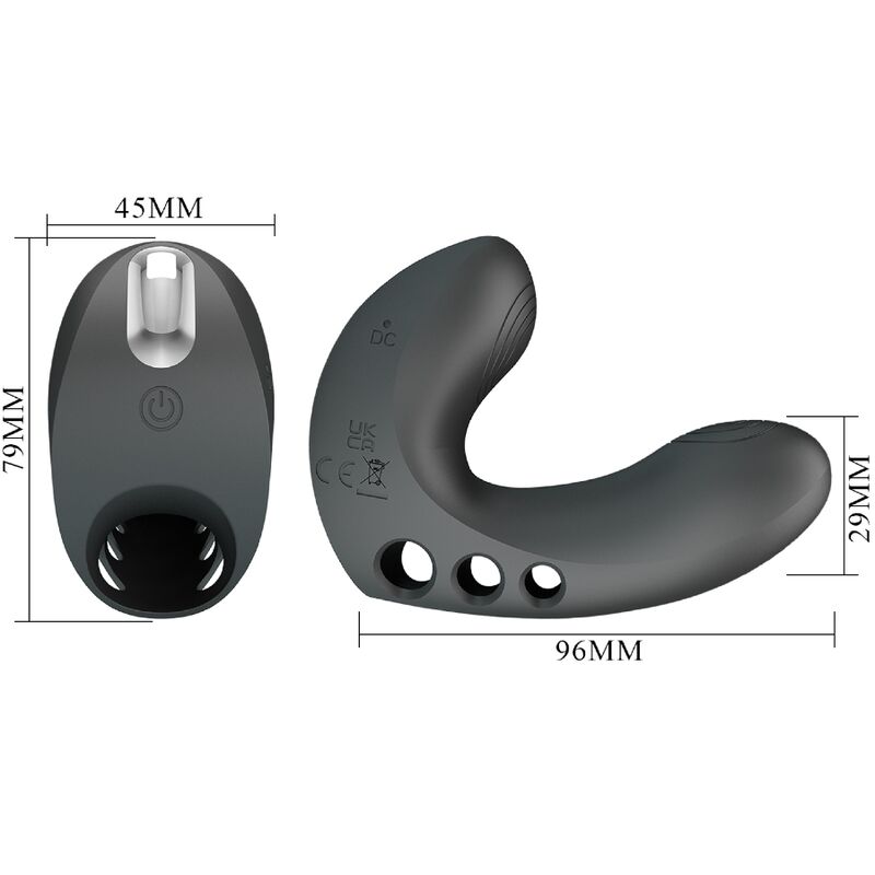 PRETTY LOVE - VIBRADOR DE DEDO CAMELIA 7 VIBRACIONES NEGRO