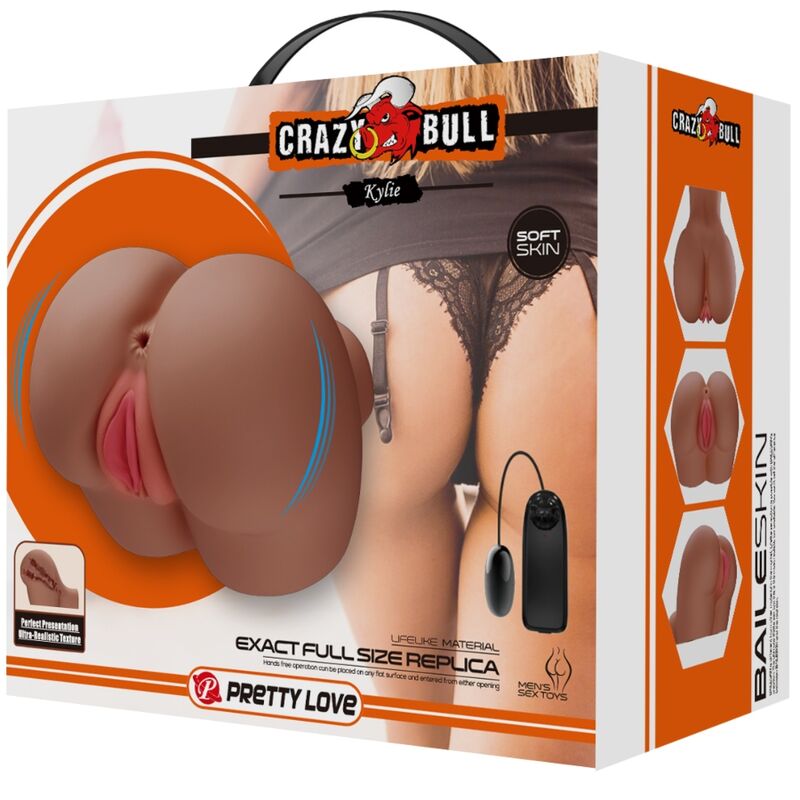 CRAZY BULL - KYLIE ASS VIBRATOR WITH REALISTIC REMOTE CONTROL OF VAGINA AND ANUS