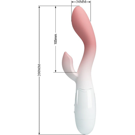 PRETTY LOVE - VIBRADOR DE PUNTO G BRILLANTE + ESTIMULADOR DE CLÍTORIS 30 VIBRACIONES ROSAS