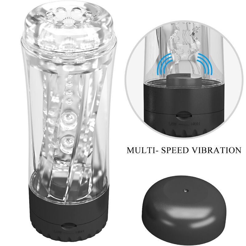 PRETTY LOVE - MASTURBADOR MASCULINO TAMARA MULTIVELOCIDAD VIBRADOR NEGRO