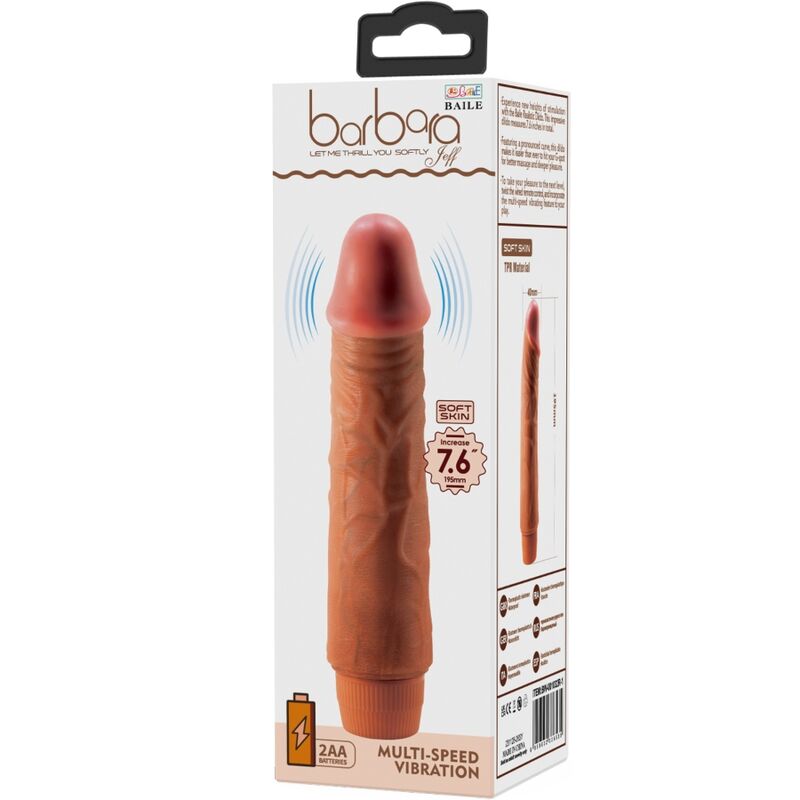 PROM - JEFF REALISTIC VIBRATOR 19.5 CM MULATO