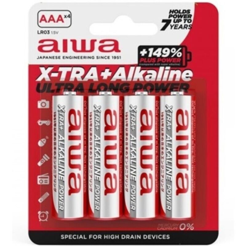 AIWA - PILAS ALCALINAS AAA EXTRA ALCALINAS LR03 BLISTER*4