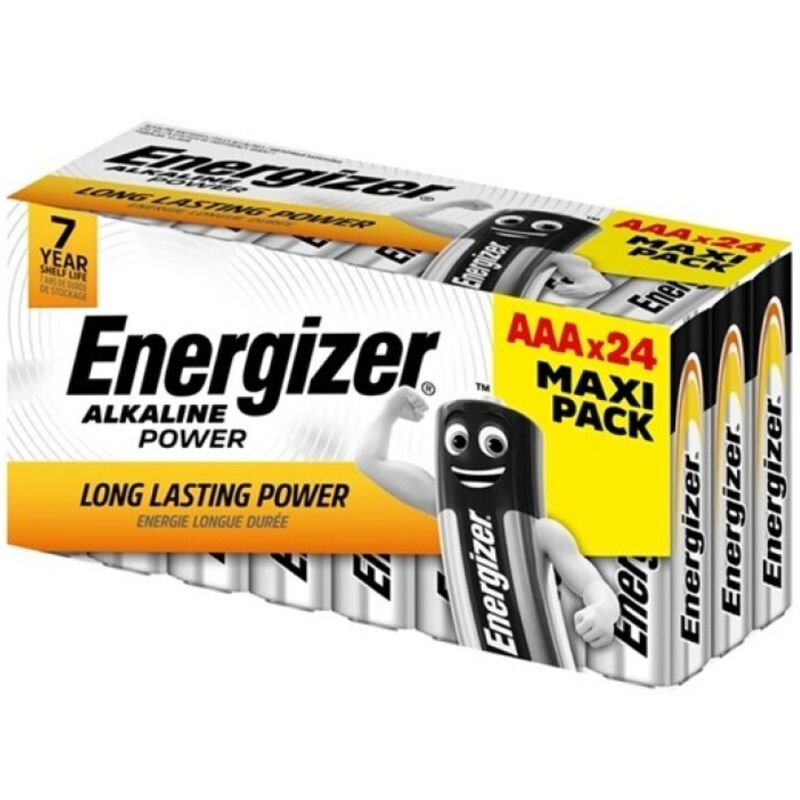 ENERGIZER - PILAS ALCALINAS AAA LR03 CAJA DE 24 PILAS (3 CAJAS DE 8 PILAS)
