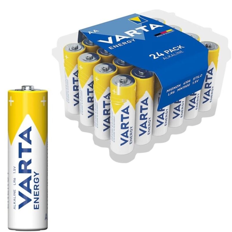VARTA - ENERGY PILAS ALCALINAS AA LR6 PAQUETE DE 24 PILAS