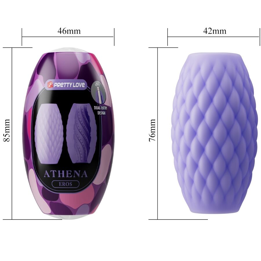 PRETTY LOVE - MASTURBADOR MASCULINO DE SILICONA PÚRPURA ATHENA EROS