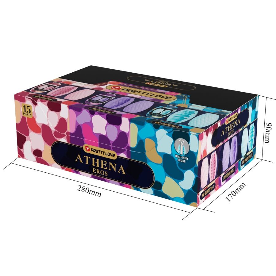 PRETTY LOVE - PAQUETE ATHENA EROS 15 MASTURBADORES MASCULINOS VARIOS
