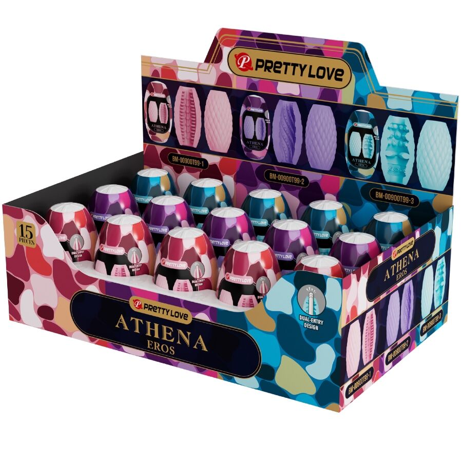 PRETTY LOVE - PAQUETE ATHENA EROS 15 MASTURBADORES MASCULINOS VARIOS