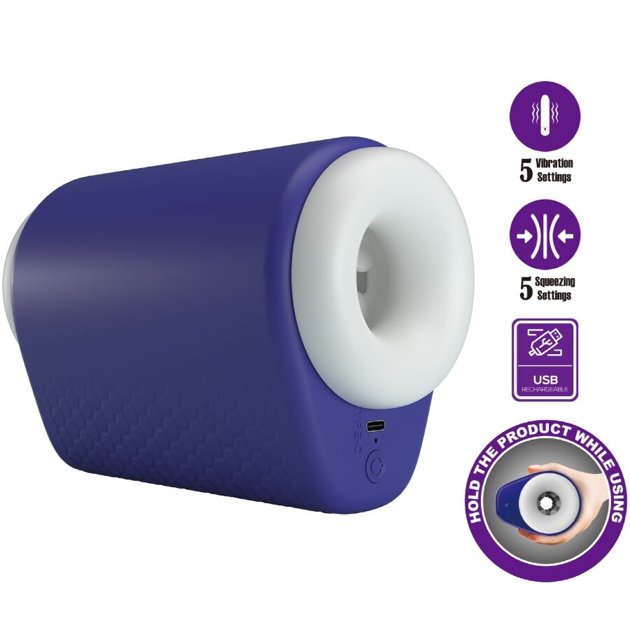 PRETTY LOVE - DJ LADY MALE VIBRATING MASTURBATOR 5 SETTINGS PURPLE