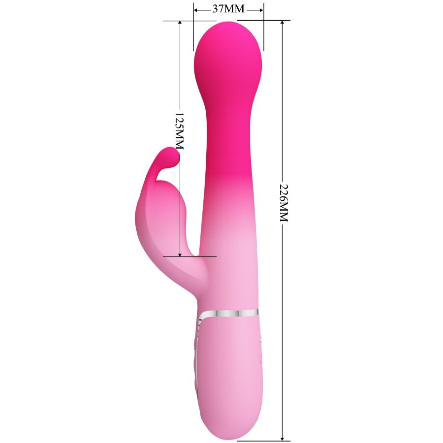 PRETTY LOVE - DEJON 3-IN-1 MULTIFUNCTIONAL RABBIT VIBRATOR PINK