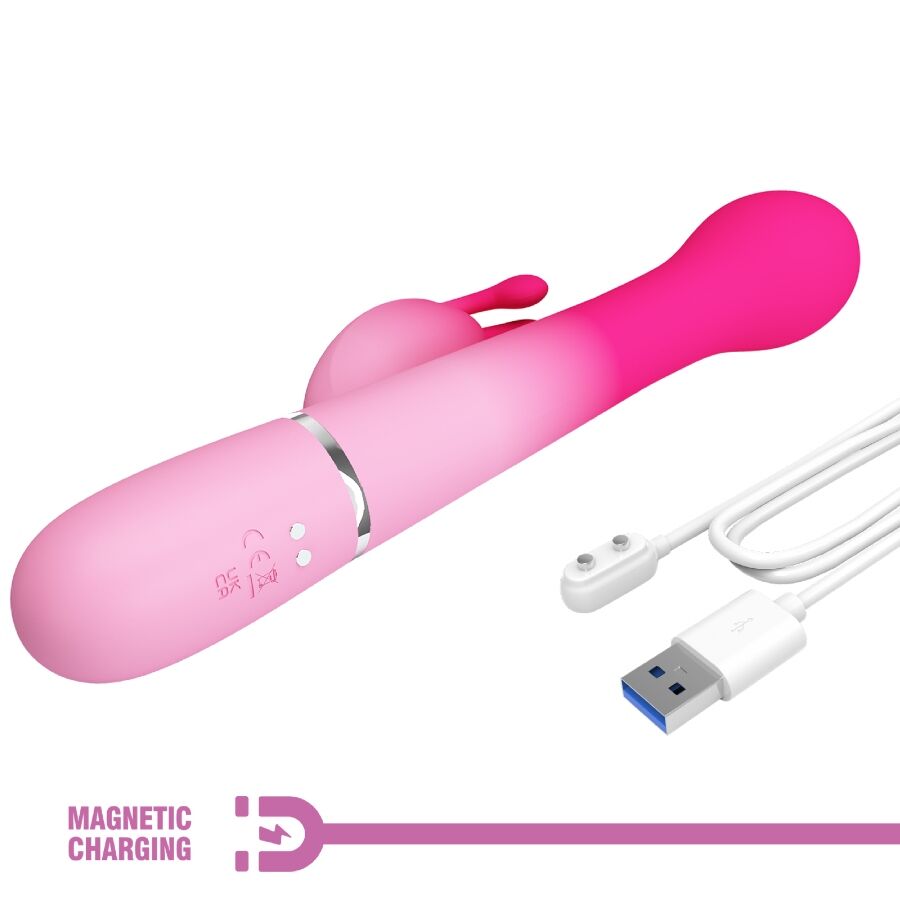 PRETTY LOVE - DEJON 3-IN-1 MULTIFUNCTIONAL RABBIT VIBRATOR PINK