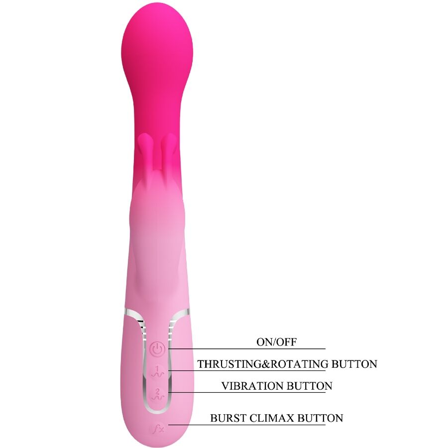 PRETTY LOVE - DEJON 3-IN-1 MULTIFUNCTIONAL RABBIT VIBRATOR PINK