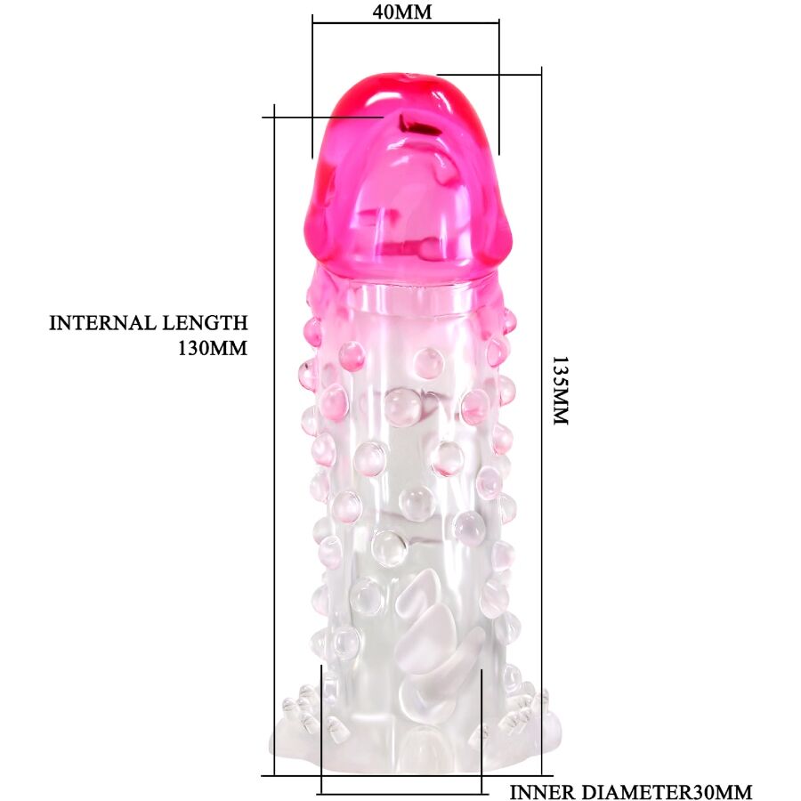 PRETTY LOVE - WILFORD REALISTIC ENLARGEMENT SHEATH WITH PINK EMBOSSED PENIS