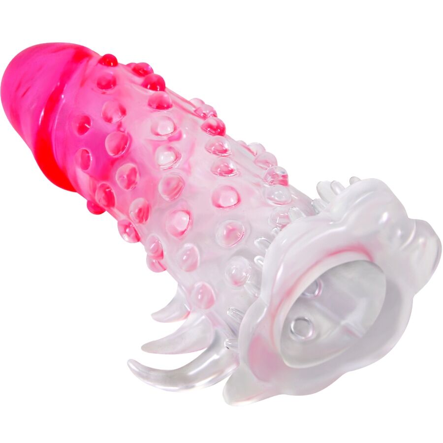 PRETTY LOVE - WILFORD REALISTIC ENLARGEMENT SHEATH WITH PINK EMBOSSED PENIS