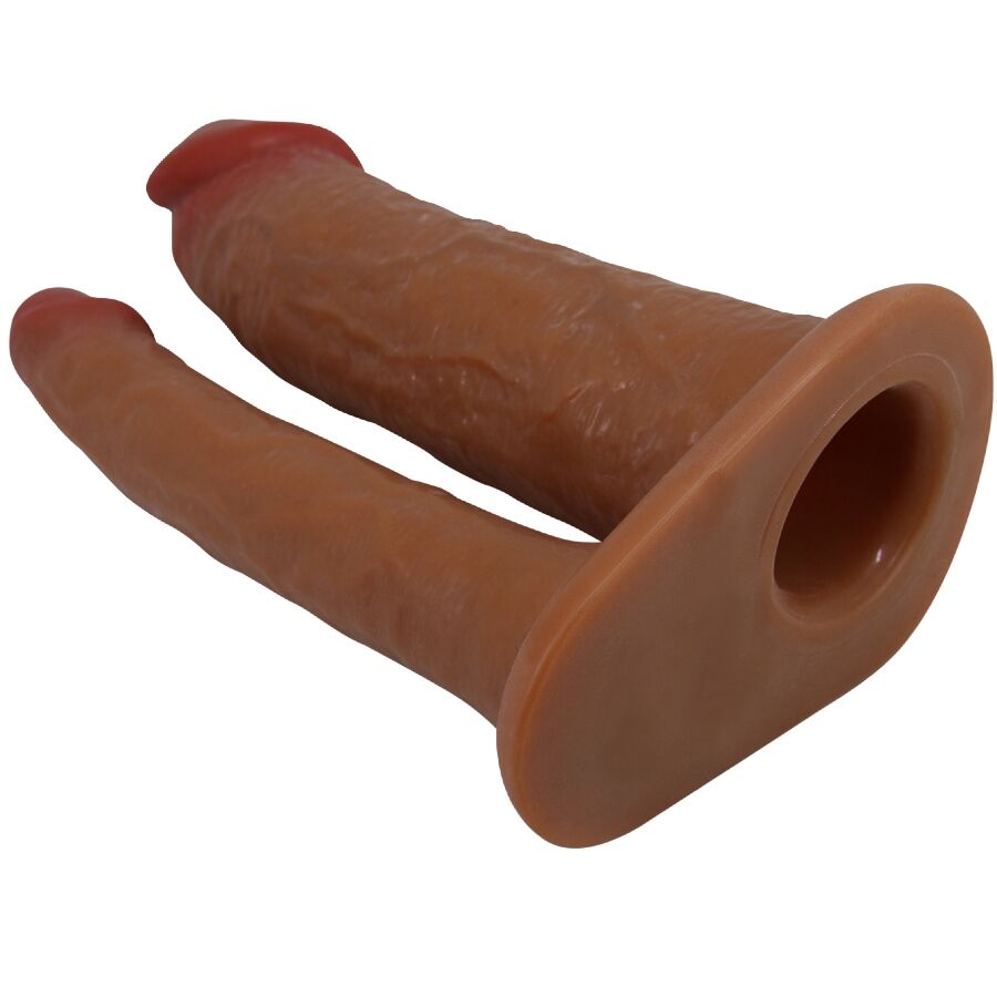 PRETTY LOVE - YAIRON DOUBLE SLEEVE FOR PENIS WITH 4 CM EXTENSION MULATTO