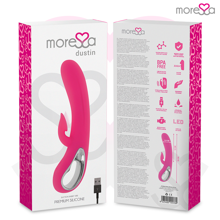 MORESSA - DUSTIN ONDAS ESTIMULANTES DO CLITÓRIS E VIBRAÇÃO PODEROSA SILICONE PREMIUM RECARREGÁVEL
