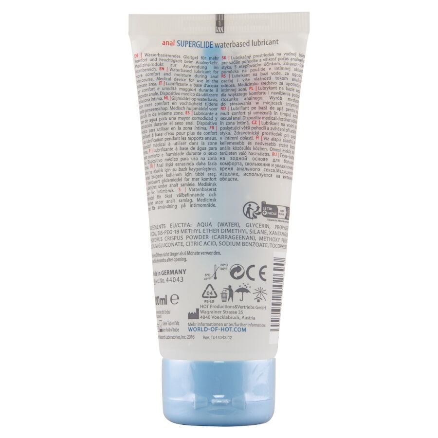 HOT - ANAL SUPERGLIDE LUBRIFICANTE LÍQUIDO PARA PRAZER ANAL 100 ML