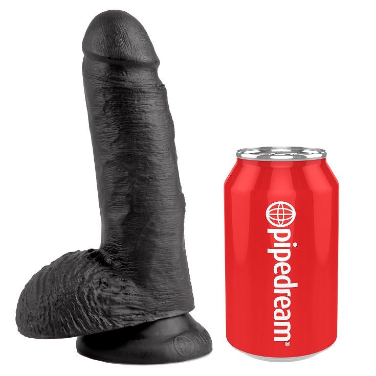 KING COCK - 7 BLACK DILDOS WITH 17.8 CM BALLS