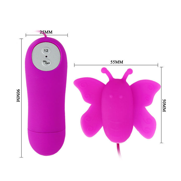BAILE - LOVE EGGS ESTIMULADOR DE CLÍTORIS MARIPOSA 12 VELOCIDADES CONTROL REMOTO LILA