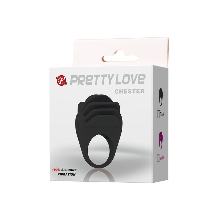 PRETTY LOVE - BLACK CHESTER VIBRATOR RING