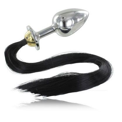 HARD METAL - STEEL ANAL PLUG WITH 8.89CM TAIL