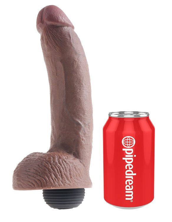 KING COCK - PENE EYACULANTE REALISTA MARRÓN 22,86 CM