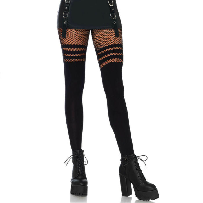 LEG AVENUE - MEDIAS CON RAYAS DE RED