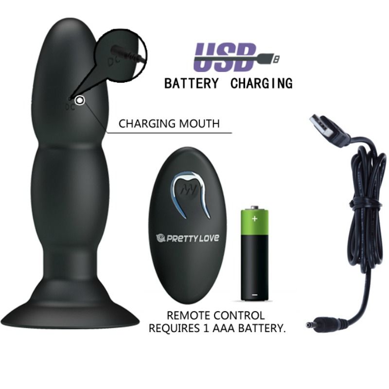 PRETTY LOVE - VIBRADOR CON CONTROL REMOTO Y PLUG DE AMOR