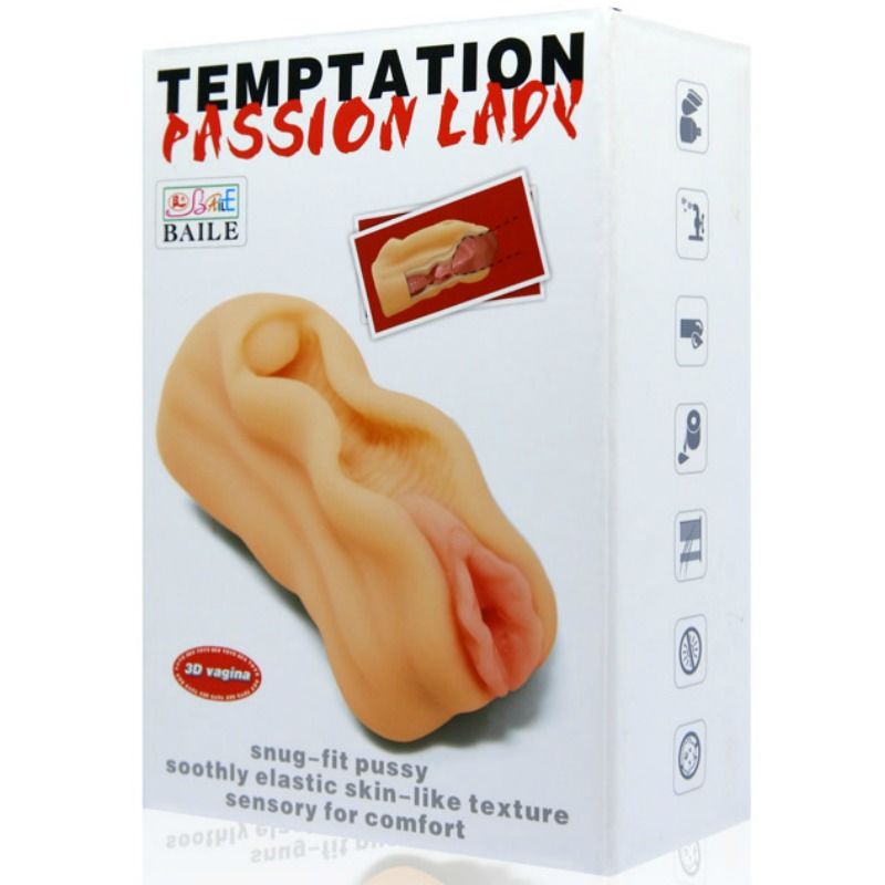 BAILE - MINI MASTURBADOR MASCULINO DISEÑO DE VAGINA LABIOS